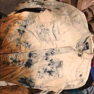 PrpsWhy gold and blue  collared shirt